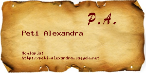 Peti Alexandra névjegykártya
